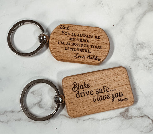 Personalized Wood Keyring