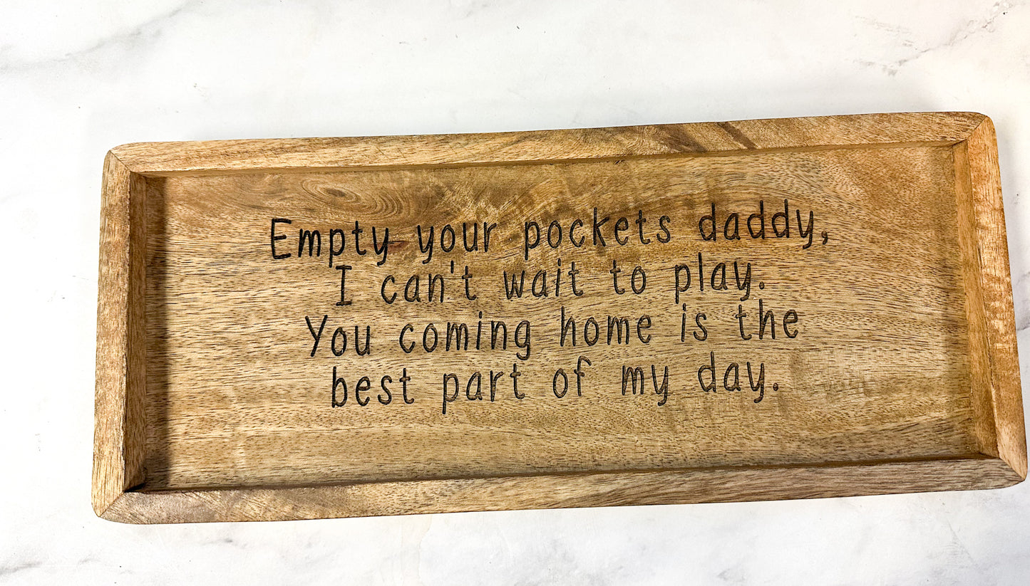 Engraved Wood Trinket Tray